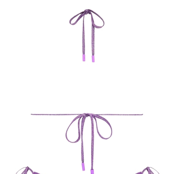 Violet sparkle (purple) String bathing suit top - Picture 3 of 6